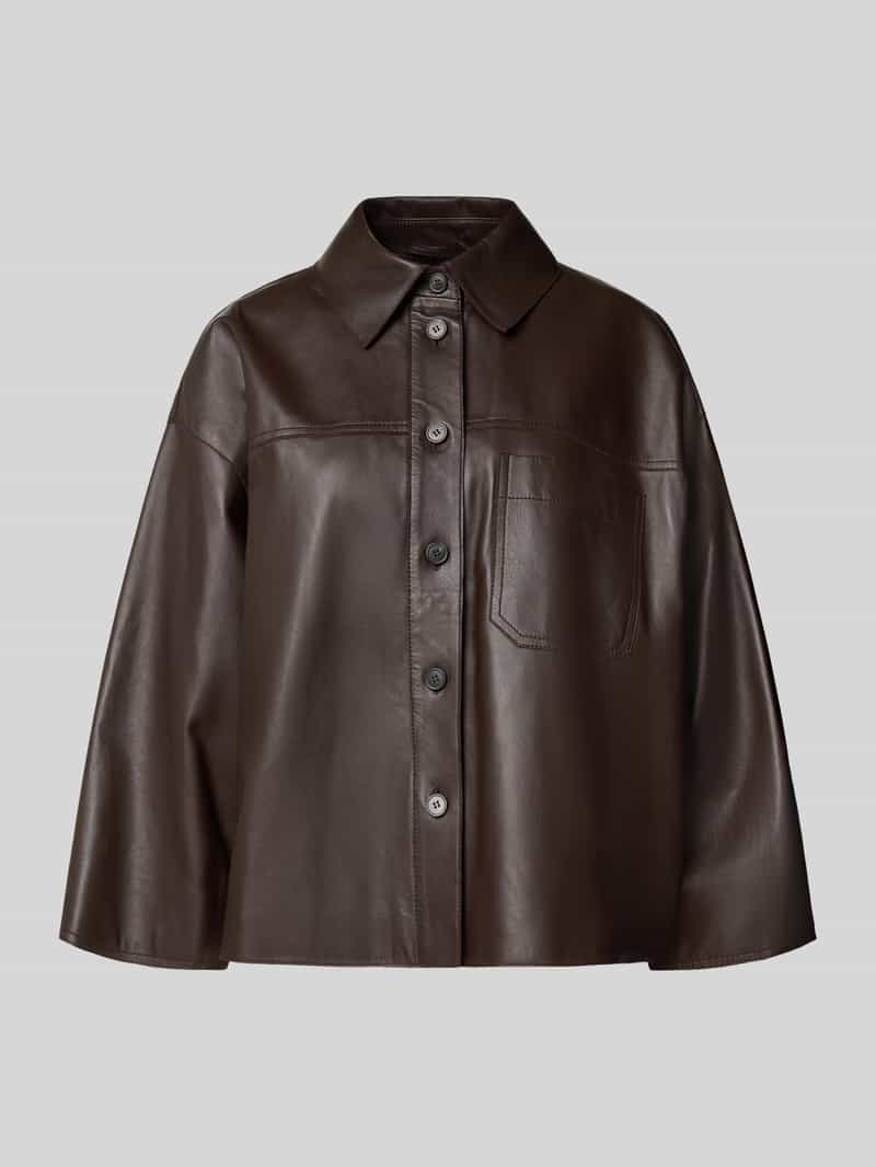 Weekend Max Mara Boxy fit leren jack van lamsnappa model 'STECCA'