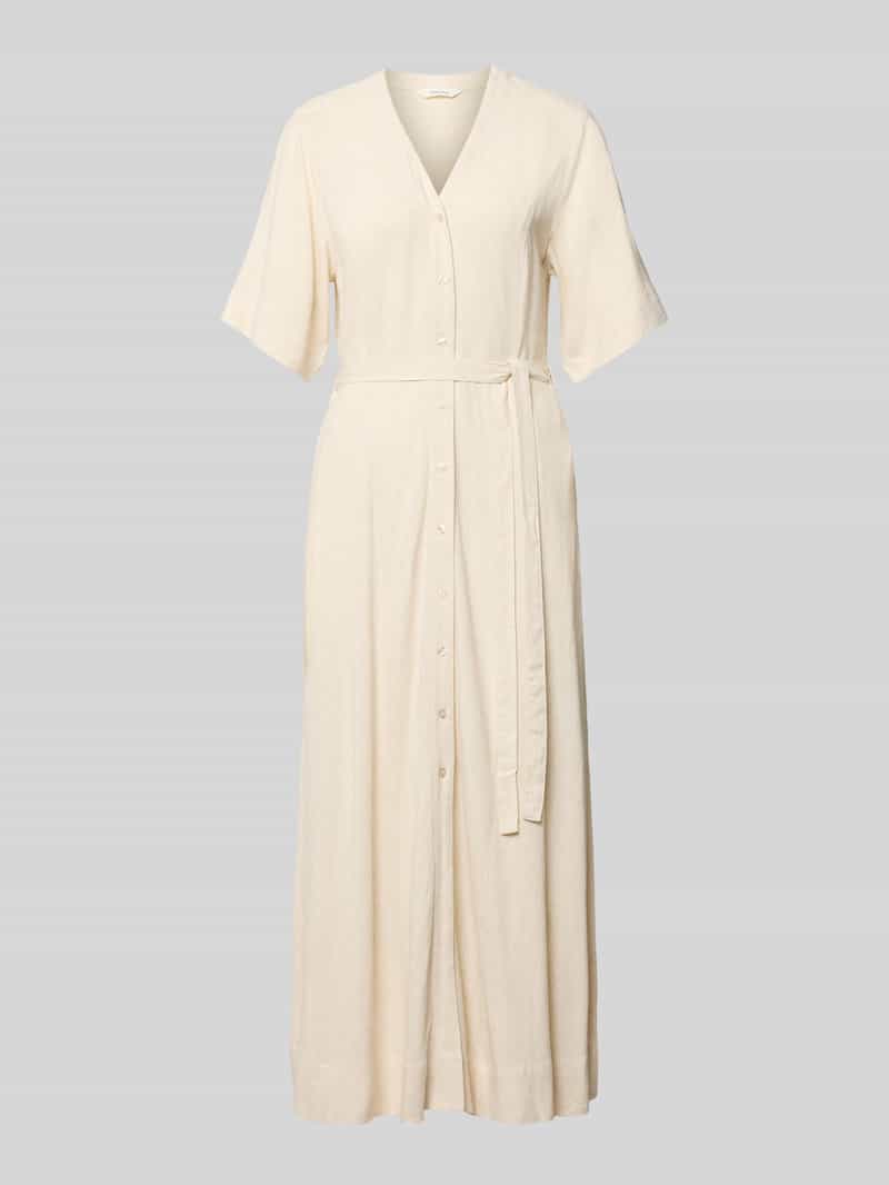 regular fit linnen jurk met V-hals model 'VIVA'