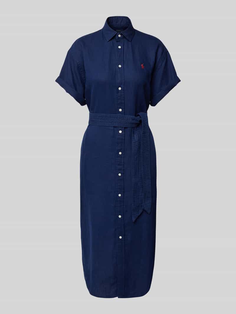 Polo Ralph Lauren Linnen jurk met logostitching