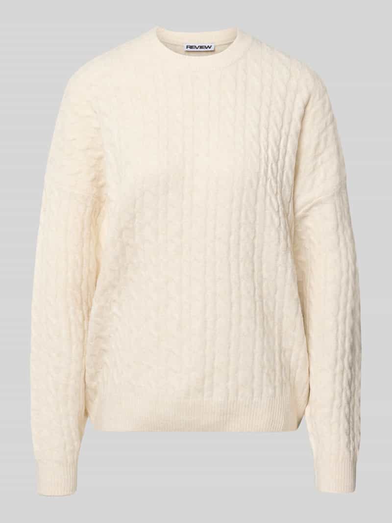 oversized fit gebreide pullover met kabelpatroon