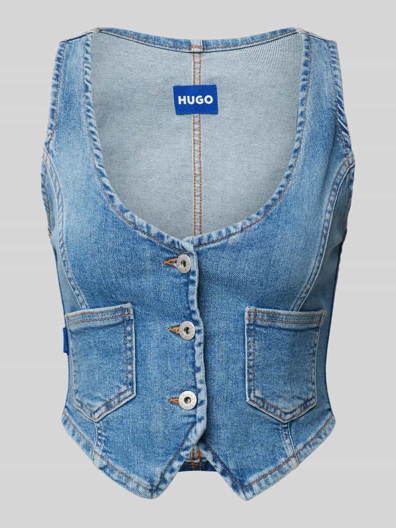 Hugo Blue Jeansgilet met knoopsluiting model 'Gardenia'