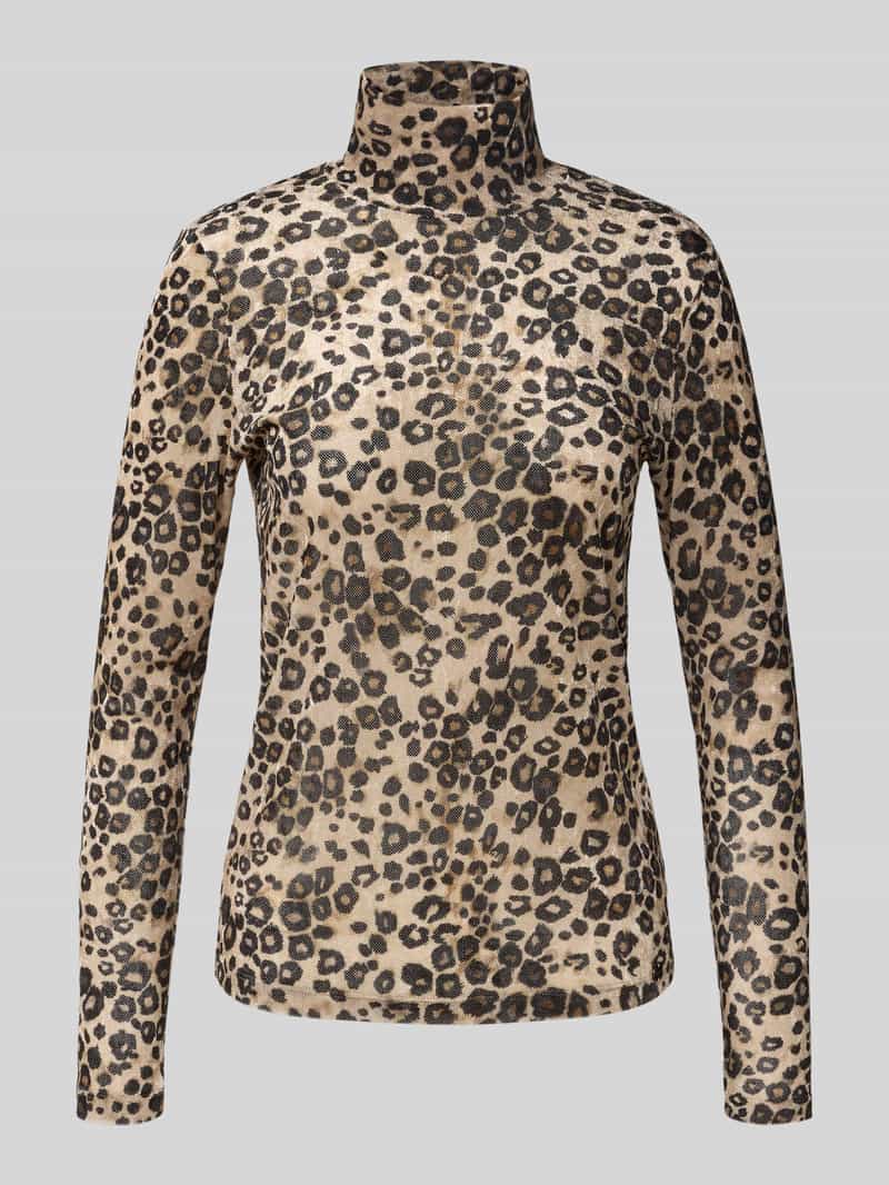Marc Cain Shirt met lange mouwen en all-over dierenprint