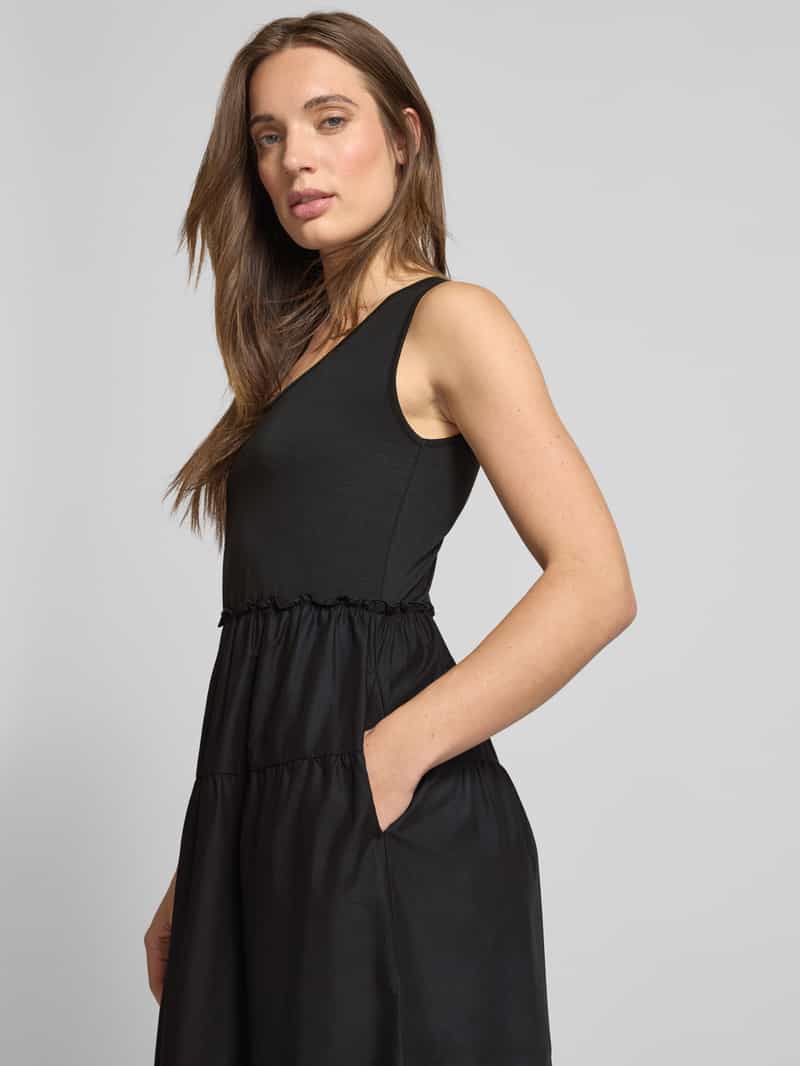 Liu Jo White Midi-jurk in laagjeslook met broderie anglaise