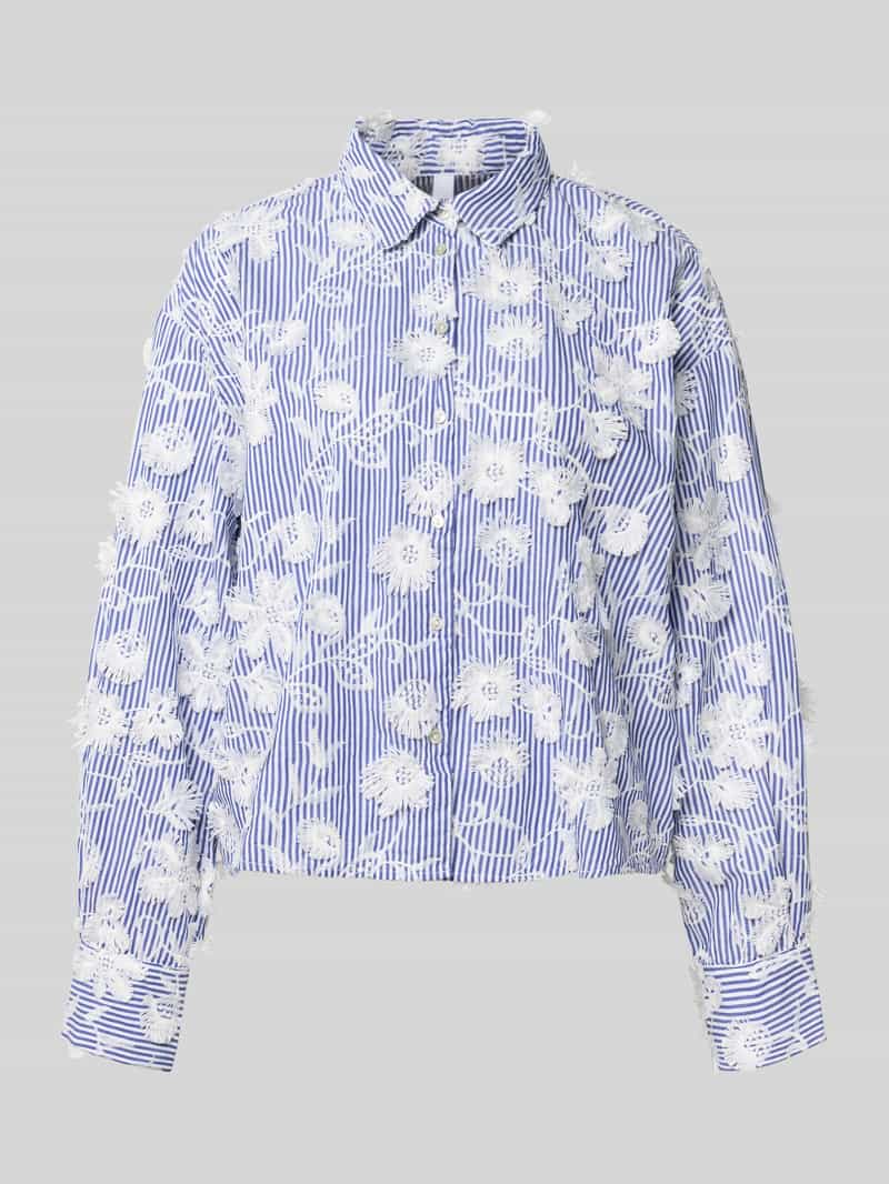 YAS Regular fit overhemdblouse met bloemeborduursels model 'MEMLY'