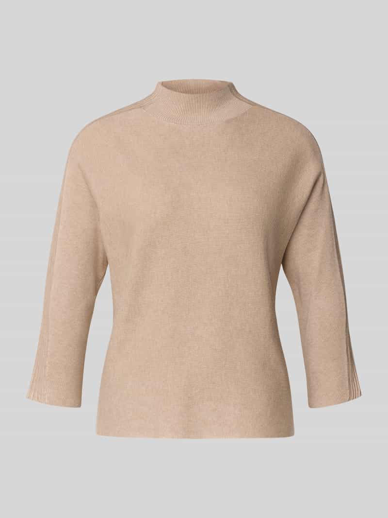 comma Gebreide pullover met opstaande kraag en 3 4-mouwen