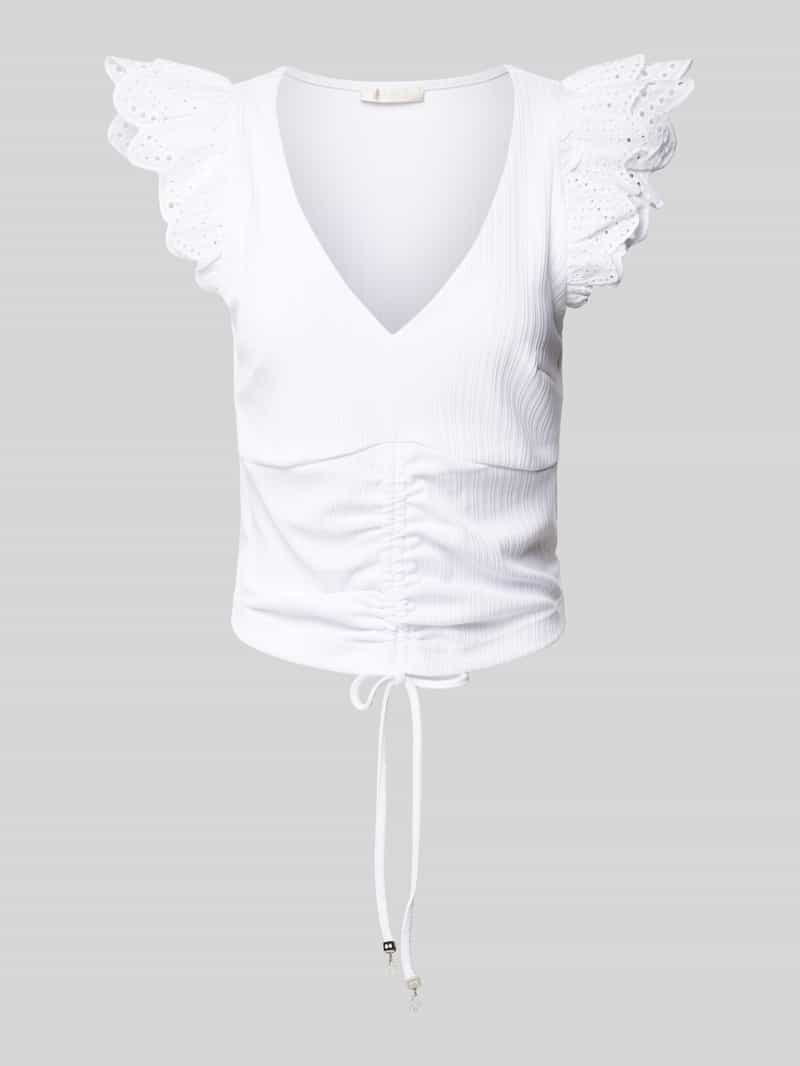 Guess T-shirt met ruches model 'SANGALLO'