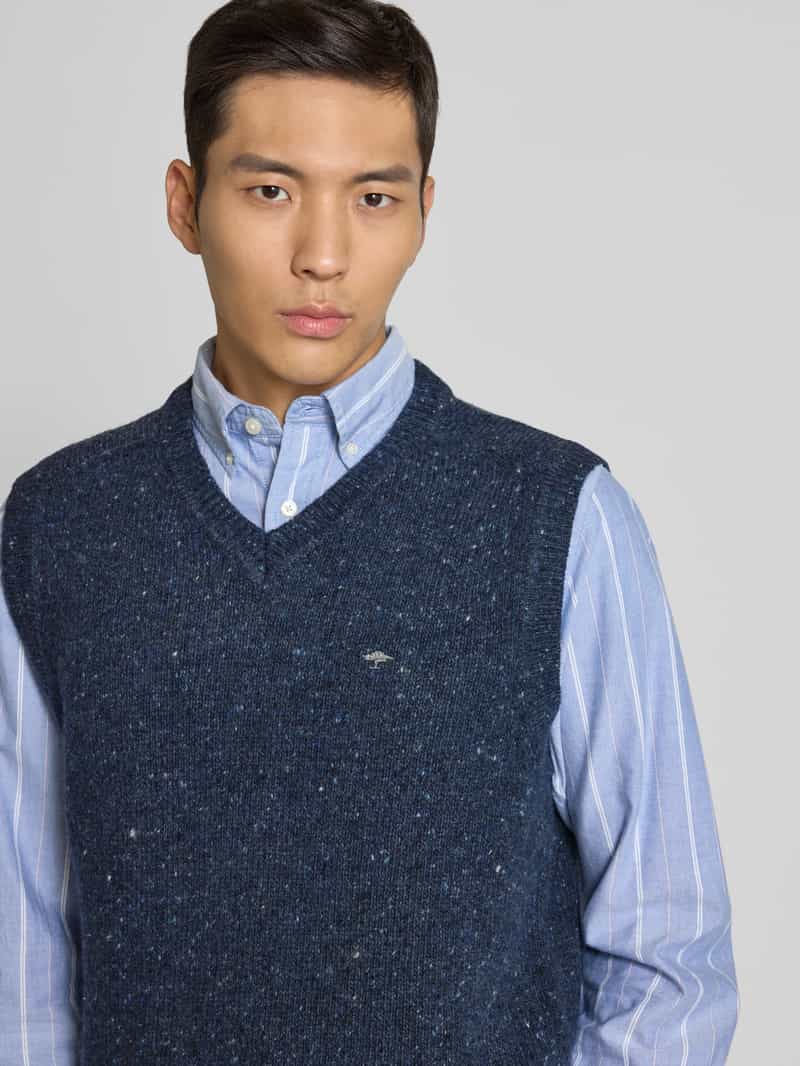 FYNCH-HATTON Gebreide spencer van wolmix met V-hals model 'Donegal'