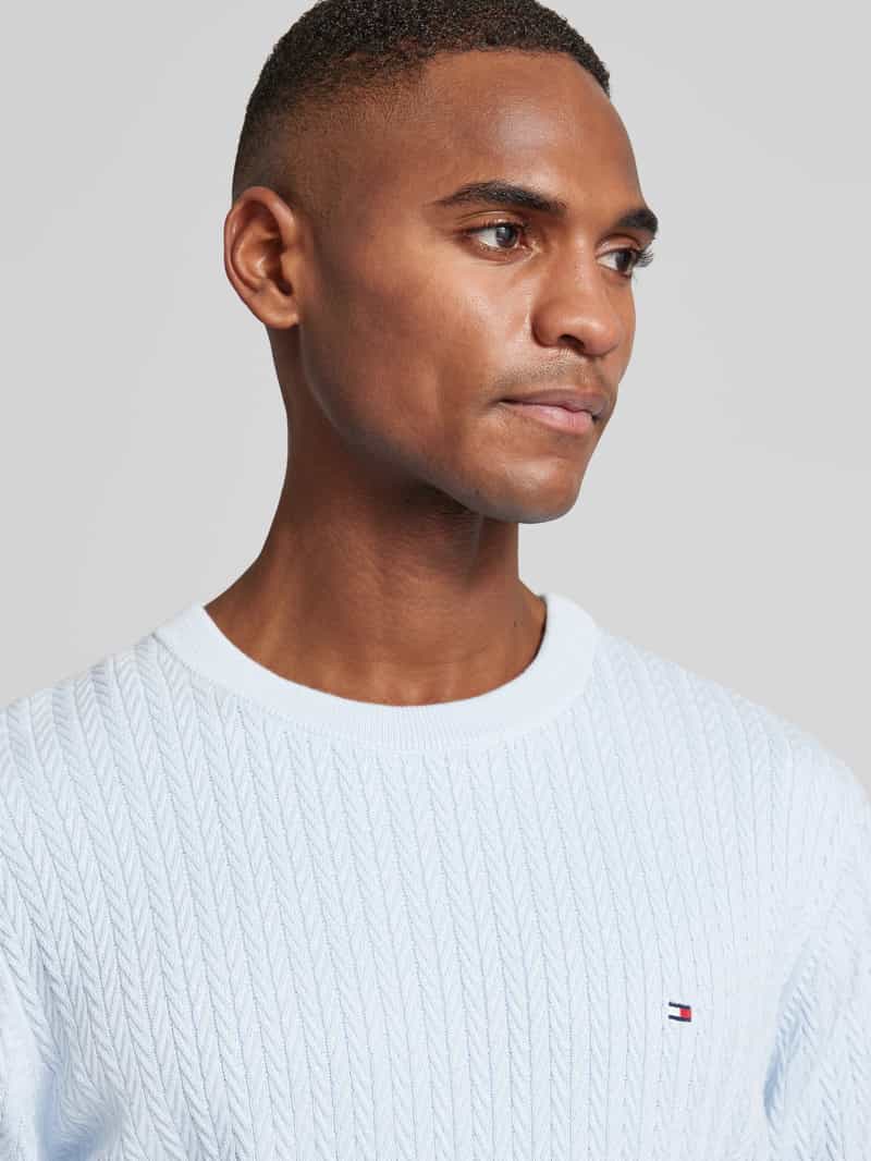 Tommy Hilfiger Slim fit gebreide pullover met visgraatstructuur