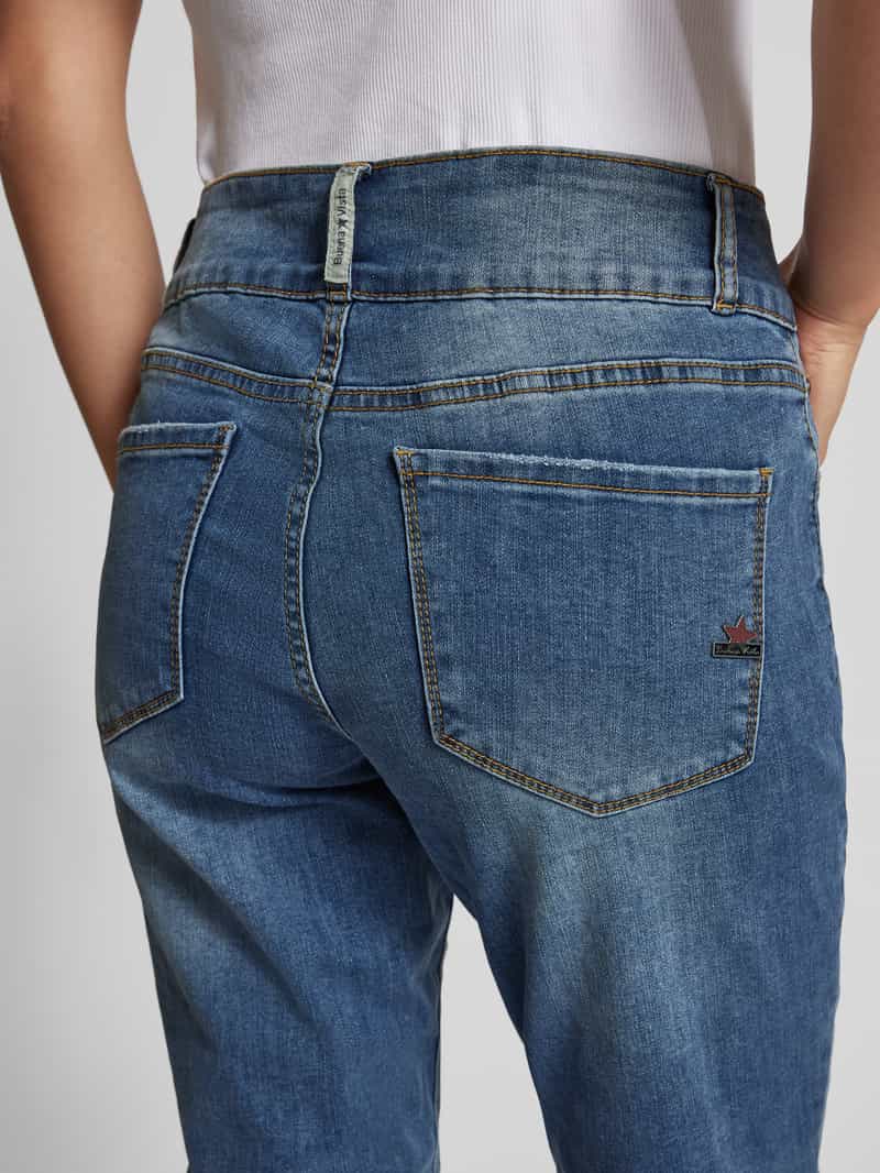 Buena Vista Straight fit jeans met labeldetails model 'Tummyless'