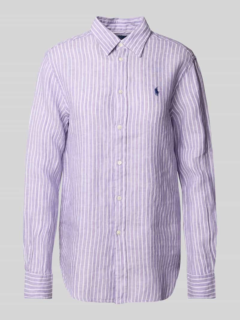 Polo Ralph Lauren Classic fit overhemdblouse van linnen met logostitching