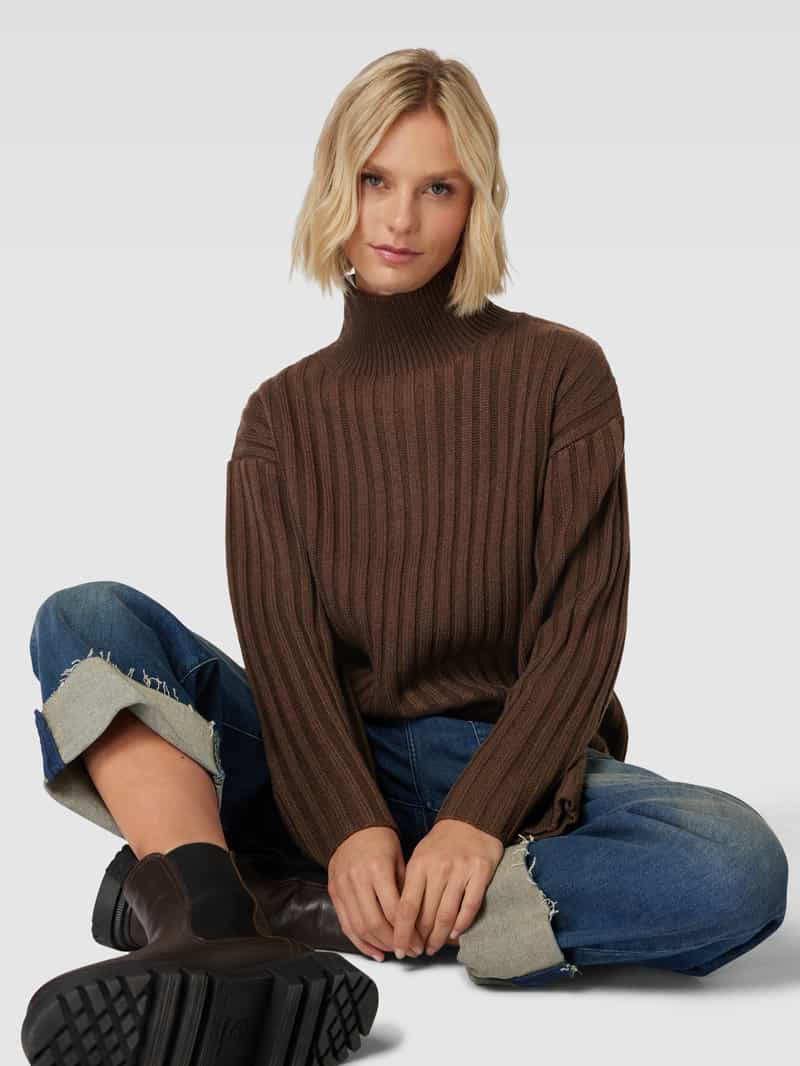 Opus Gebreide pullover met trompetmouwen model 'Pory'