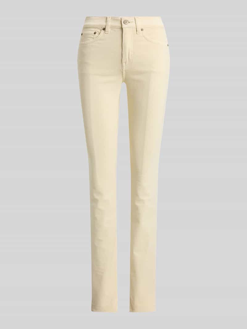Lauren Ralph Lauren Mid waist broek met corduroy structuur