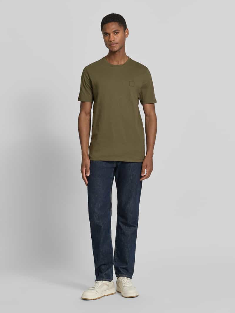 Boss Regular fit T-shirt van puur katoen model 'TALES' bright green, foto 7