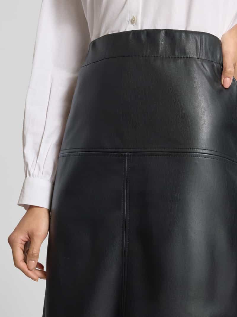 Rich & Royal Midirok in leerlook met loopsplit