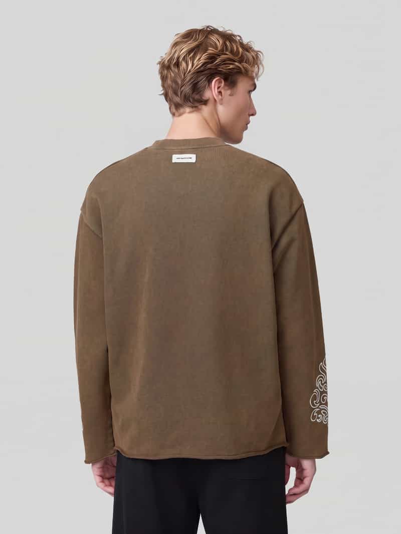 Don´t Waste Culture Sweatshirt met geborduurde mouwen model 'ONA'