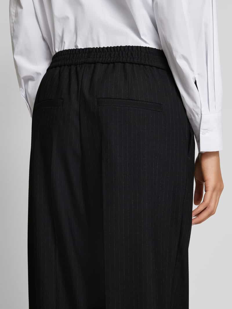 HUGO Baggy fit stoffen broek met bandplooien model 'Garos'