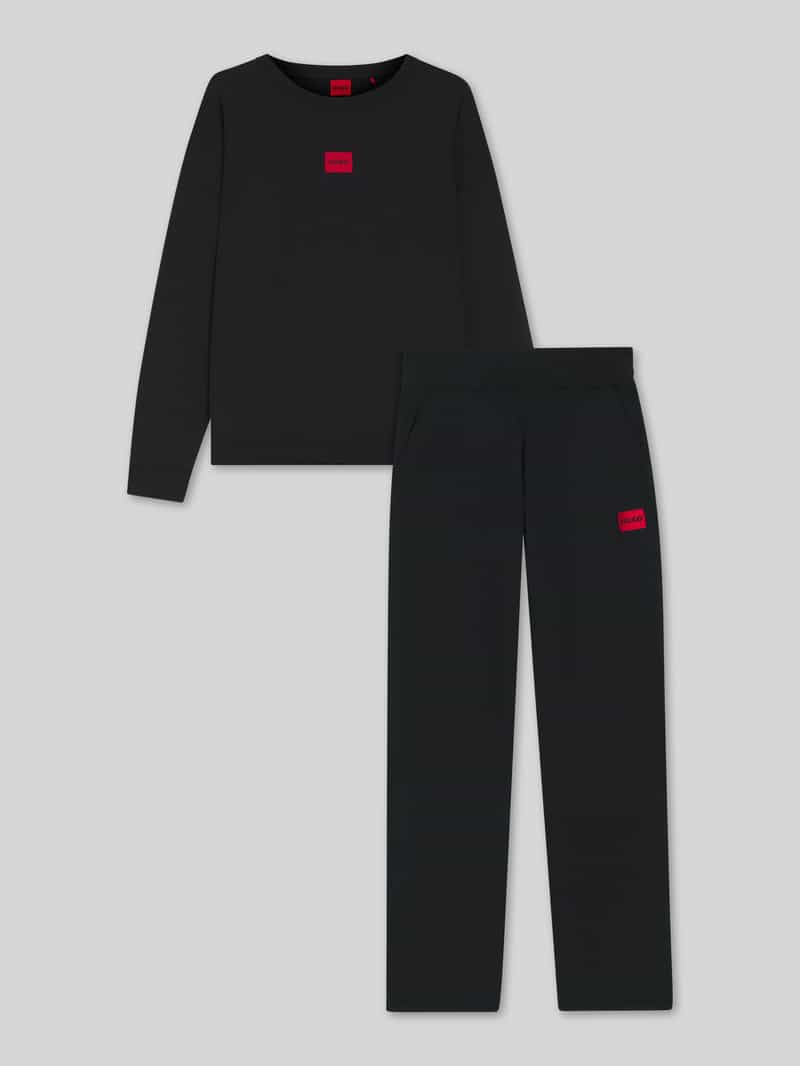 HUGO Relaxed fit pyjama van katoenmix in een set model 'NITE_LONG'