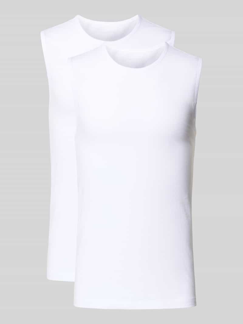 Slim Fit top van katoenmix in set van 2