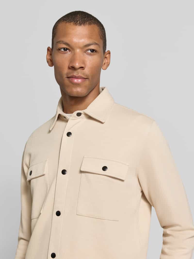 Selected Regular fit overhemdjack met borstzakken model 'JACKIE' oatmeal, foto 4