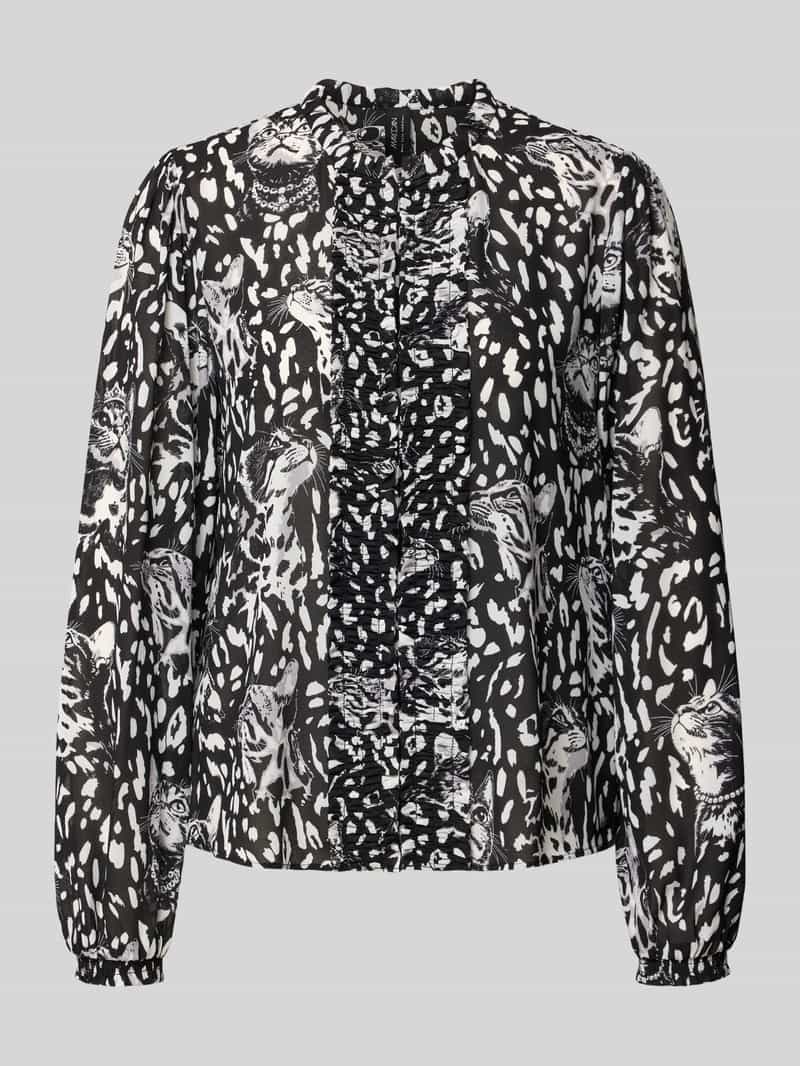 Marc Cain Regular fit blouse met lange mouwen met all-over motief model 'REMIX SPORTS D'