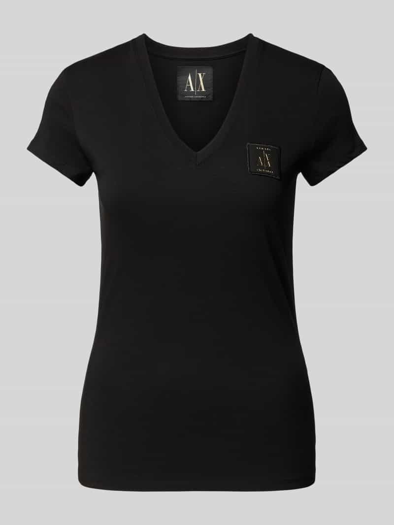 Armani Exchange T-shirt met labelpatch