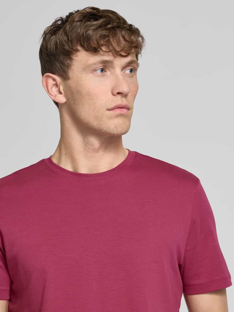 Christian Berg Men T-shirt met geribde ronde hals