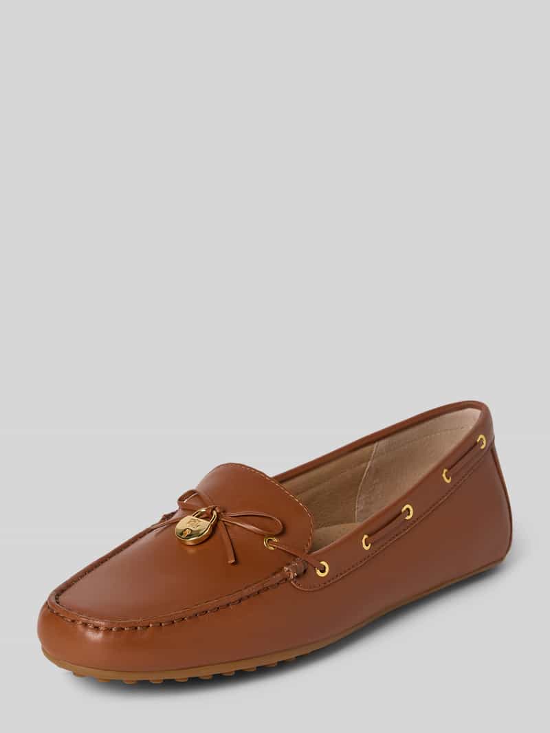 Lauren Ralph Lauren Loafers van leer met labelapplicatie, model 'WYLIE'