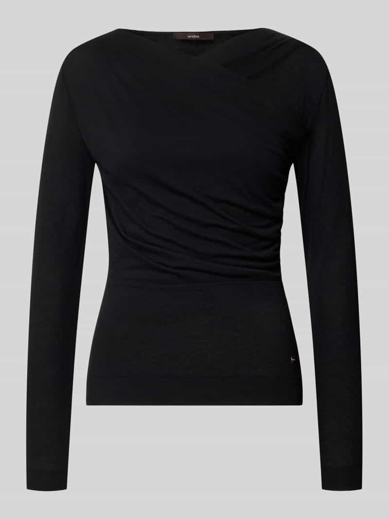 Windsor. Shirt met lange mouwen van lyocellmix in wikkellook