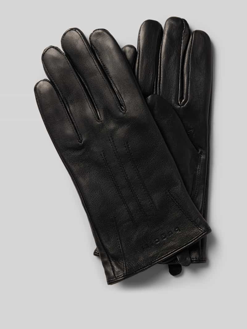 Bugatti Handschoenen van echt leer met labeldetail