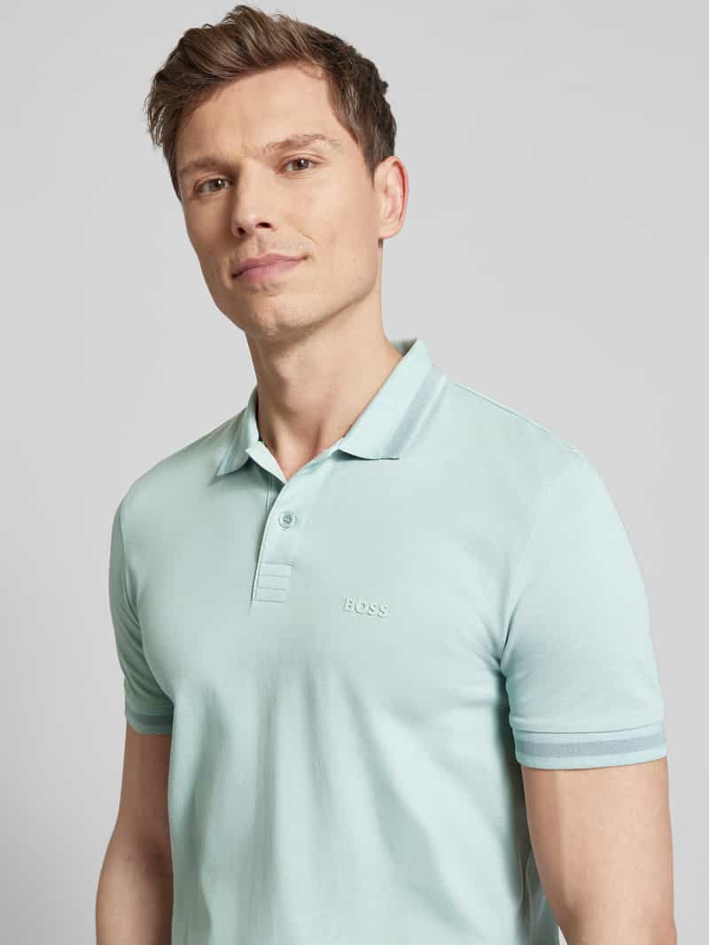 BOSS Green Poloshirt met labeldetail