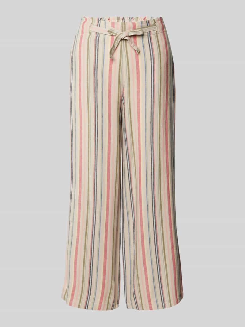 Christian Berg Woman Wide leg linnen culotte met strikceintuur