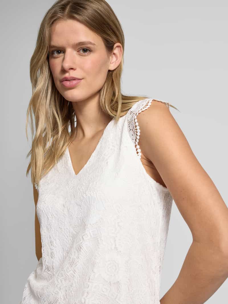 Pieces Regular fit top met kant model 'COLLINE'