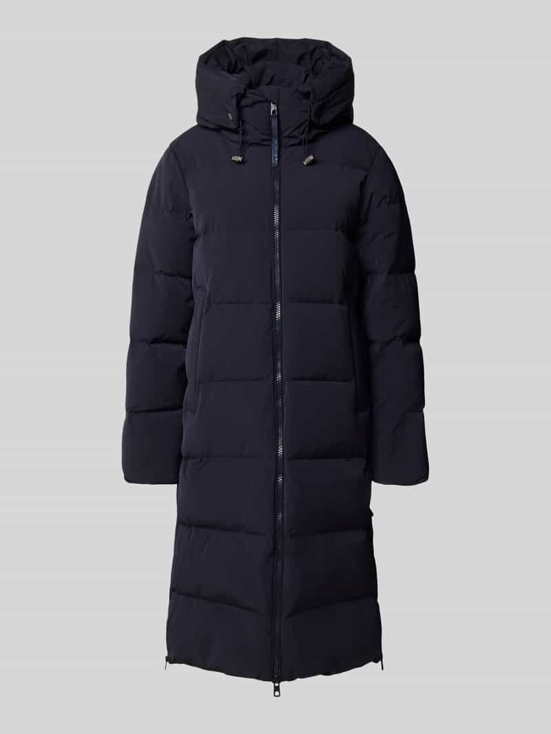 Lange donsjas met waterkolom 5000 en tweewegsritssluiting