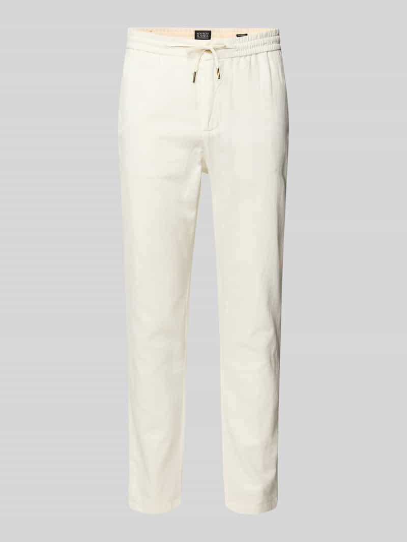 Scotch & Soda Tapered fit stoffen broek met tunnelkoord model 'WARREN'