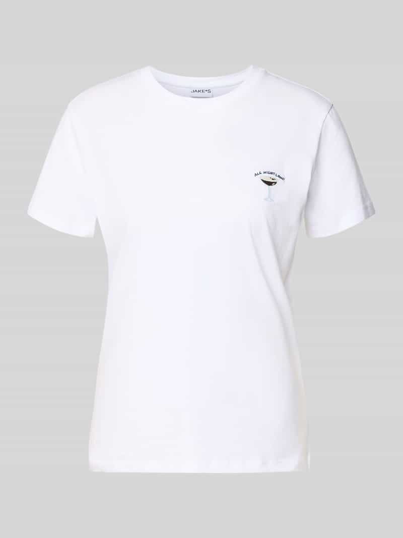 T-shirt met motiefstitching