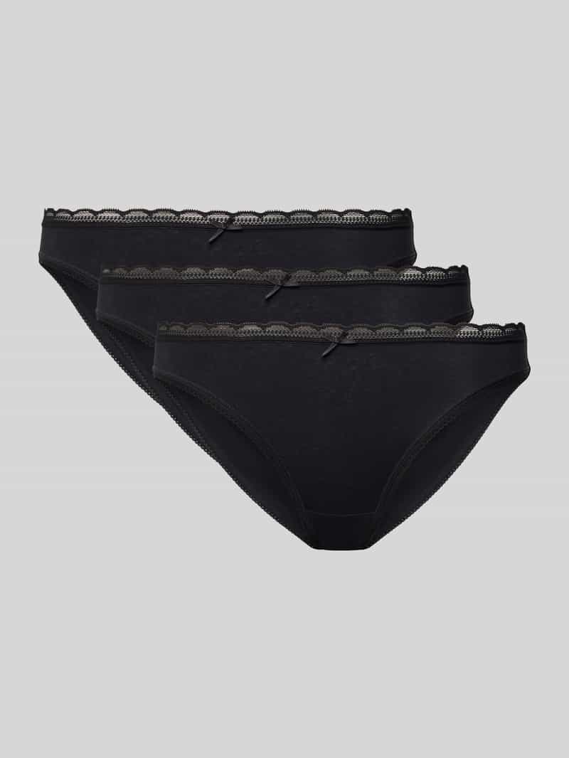 Slip met sierstrik en comfortabel model in een set van 3 stuks, model 'NAOMI'