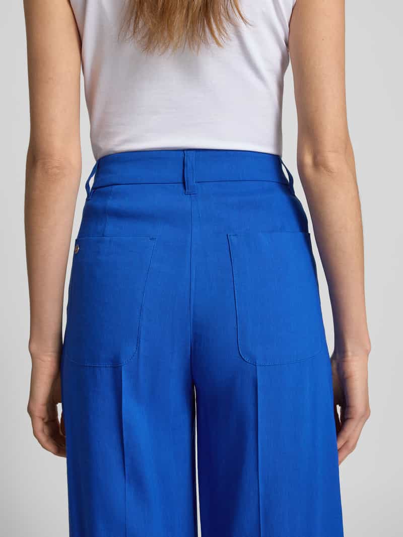Marc Cain Wide fit high waist stoffen broek met persplooien