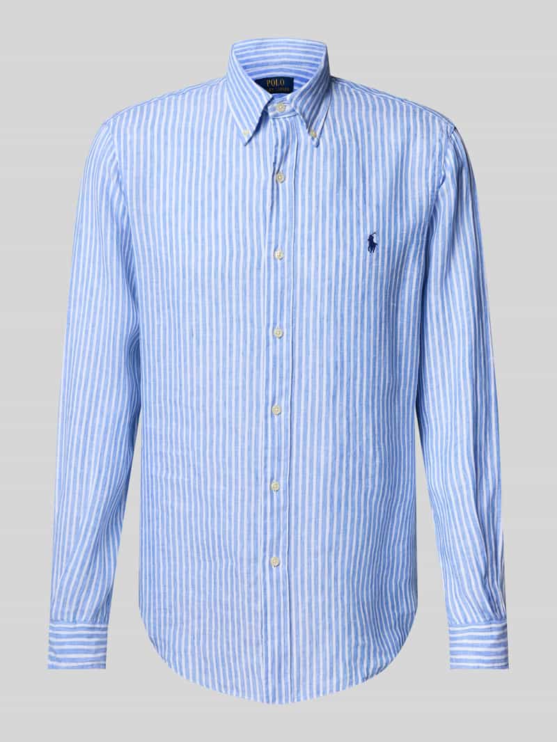 Polo Ralph Lauren Custom fit linnen overhemd met labelstitching