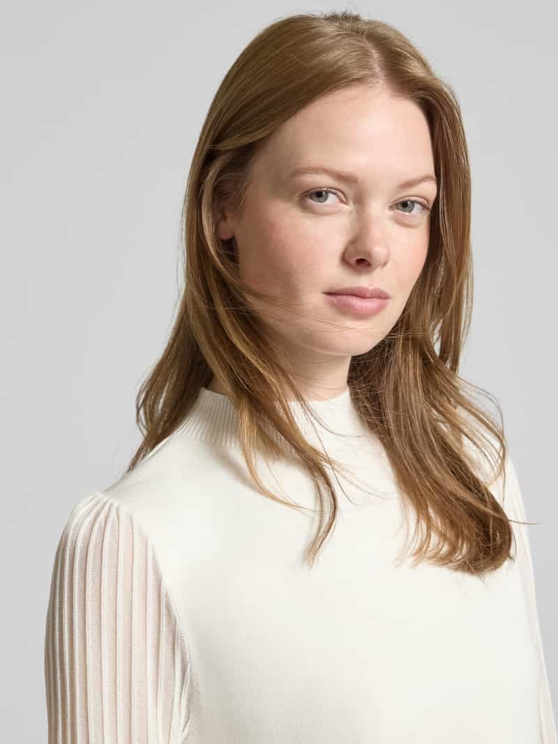 Zero Gebreide pullover van viscosemix met ballonmouwen