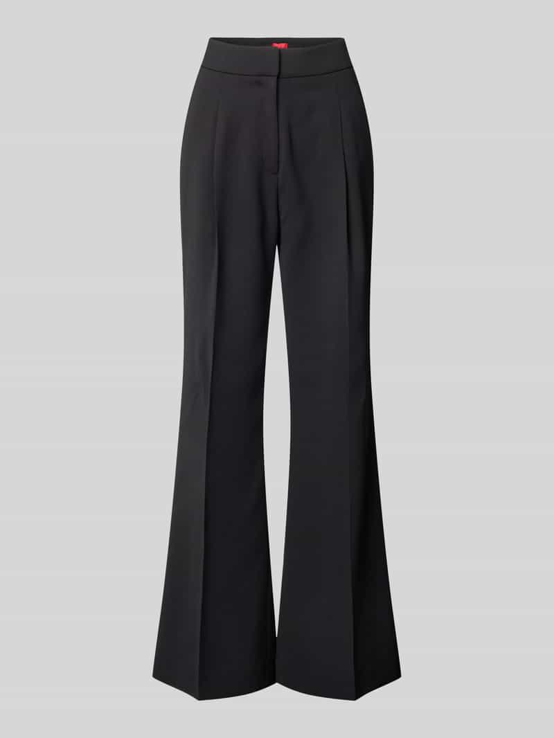 HUGO Flared cut stoffen broek met persplooien, model 'Hamaia'