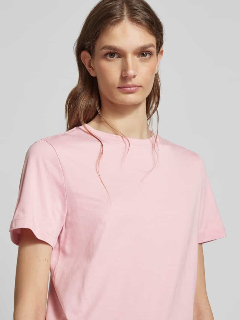Selected Femme T-shirt met geribde ronde hals