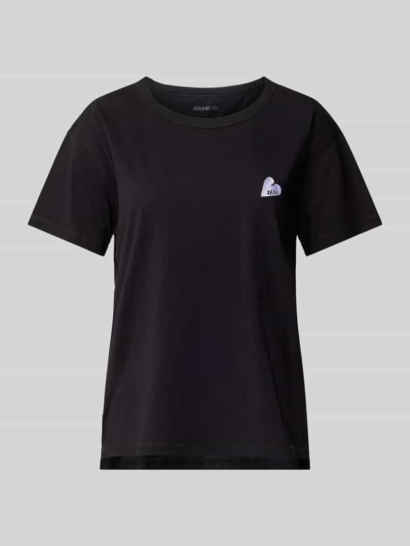 Zadig & Voltaire T-shirt met motief- en labelstitching model 'MARTA'