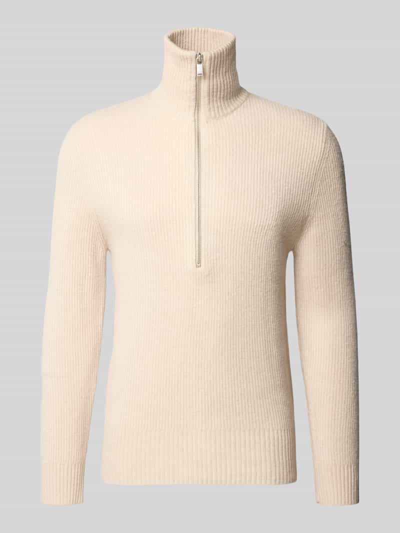 Drykorn Gebreide pullover met korte ritssluiting model 'MANUELO'