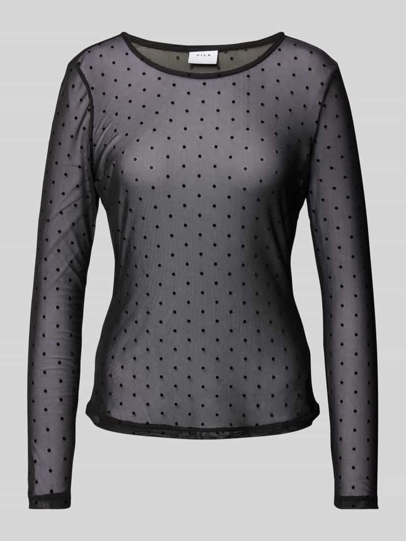 Vila Shirt met lange mouwen in semi-transparant design model 'MESSANA'