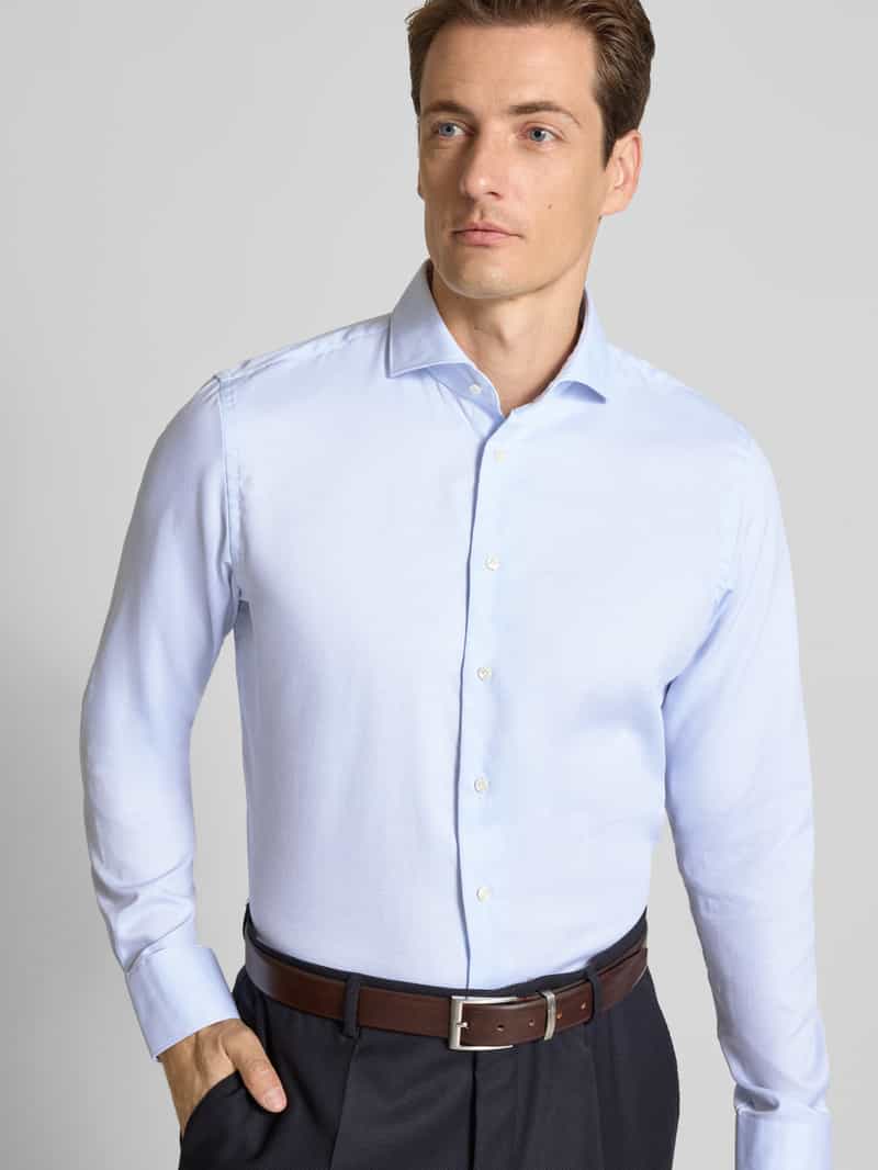 Profuomo Regular fit zakelijk overhemd met knoopsluiting