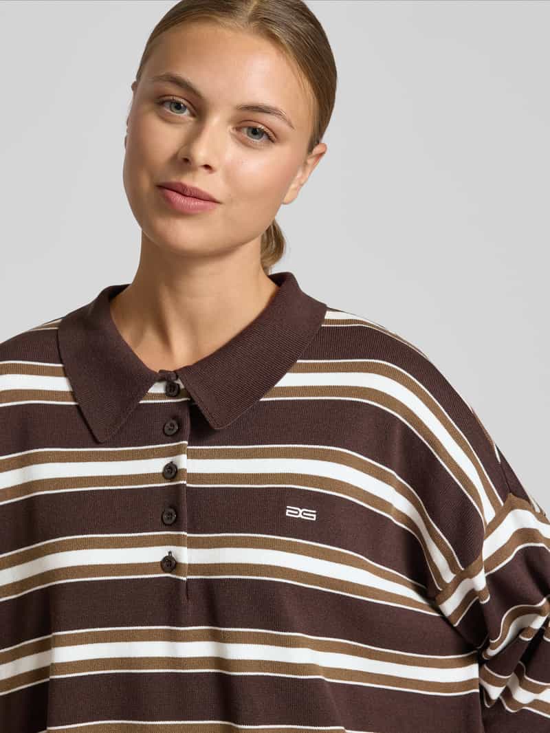 Gestuz Oversized poloshirt met logostitching model 'paige'