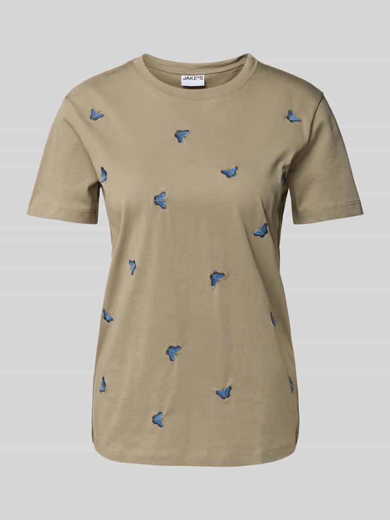 T-shirt met motiefstitching