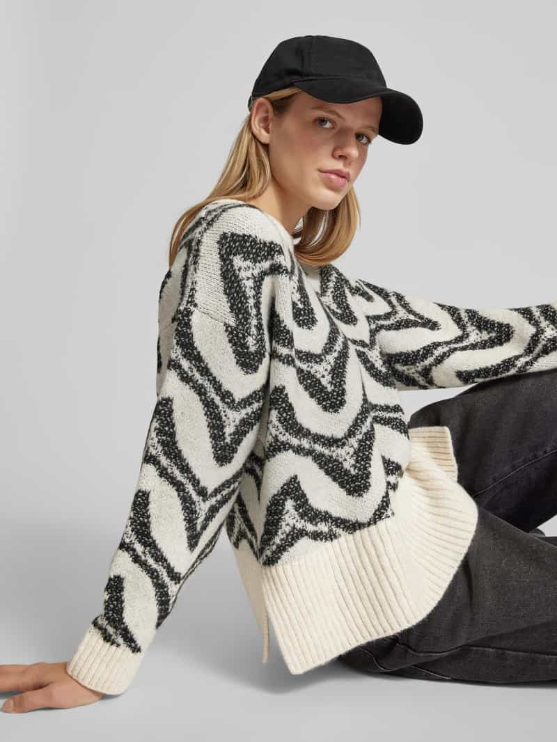 Only Oversized gebreide pullover met all-over motief model 'JANE'
