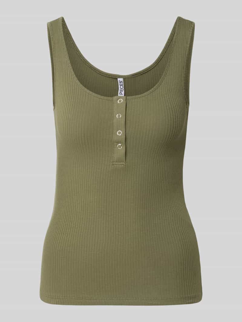 slim fit tanktop van mix van biologisch katoen model 'KITTE'