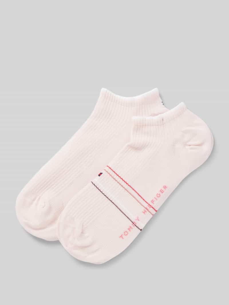 Tommy Hilfiger Sneakersokken met labelprint in een set van 2 paar